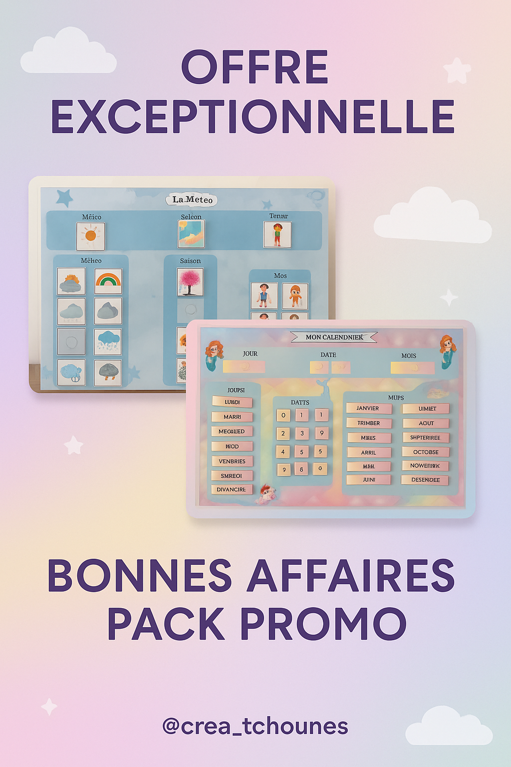 Pack promo - Mon Calendrier + Ma Météo - Lot éducatif à prix réduit ( 12€ au lieu de 16.50))