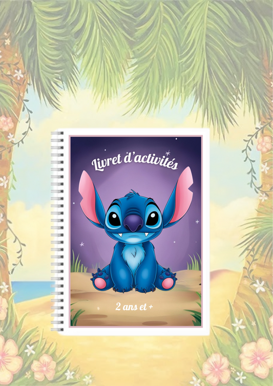Livret d’activités Stitch – Dès 2 ans | 7 activités effaçables + à scratch | Apprentissage ludique | Fait main