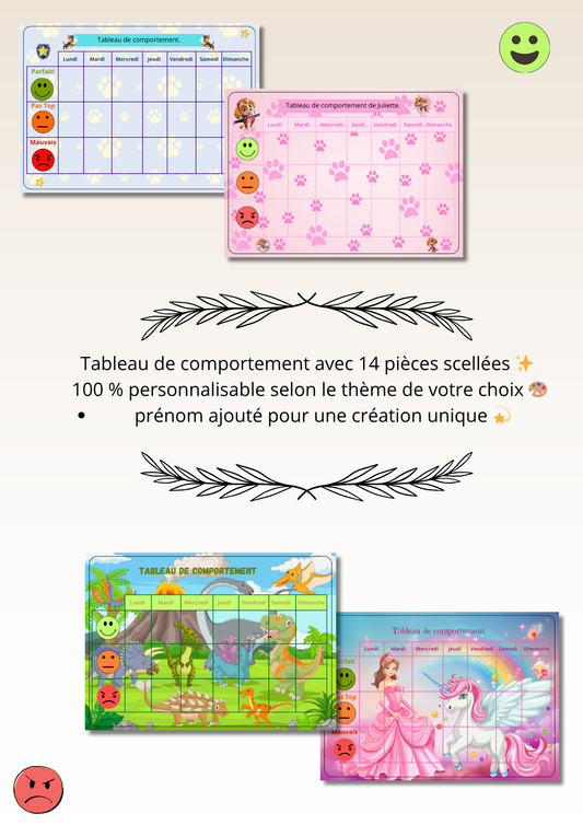 Tableau De Comportement Personnalisable.