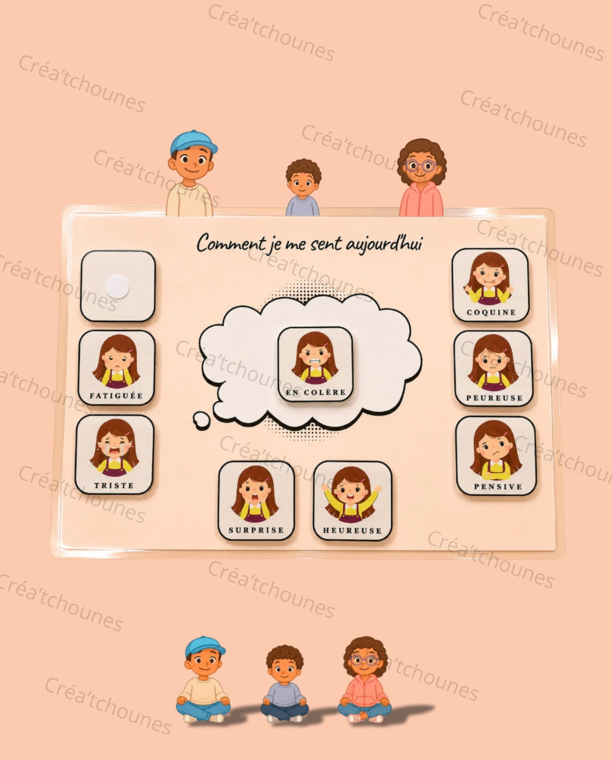 Tableau des émotions enfant – Version fille & garçon