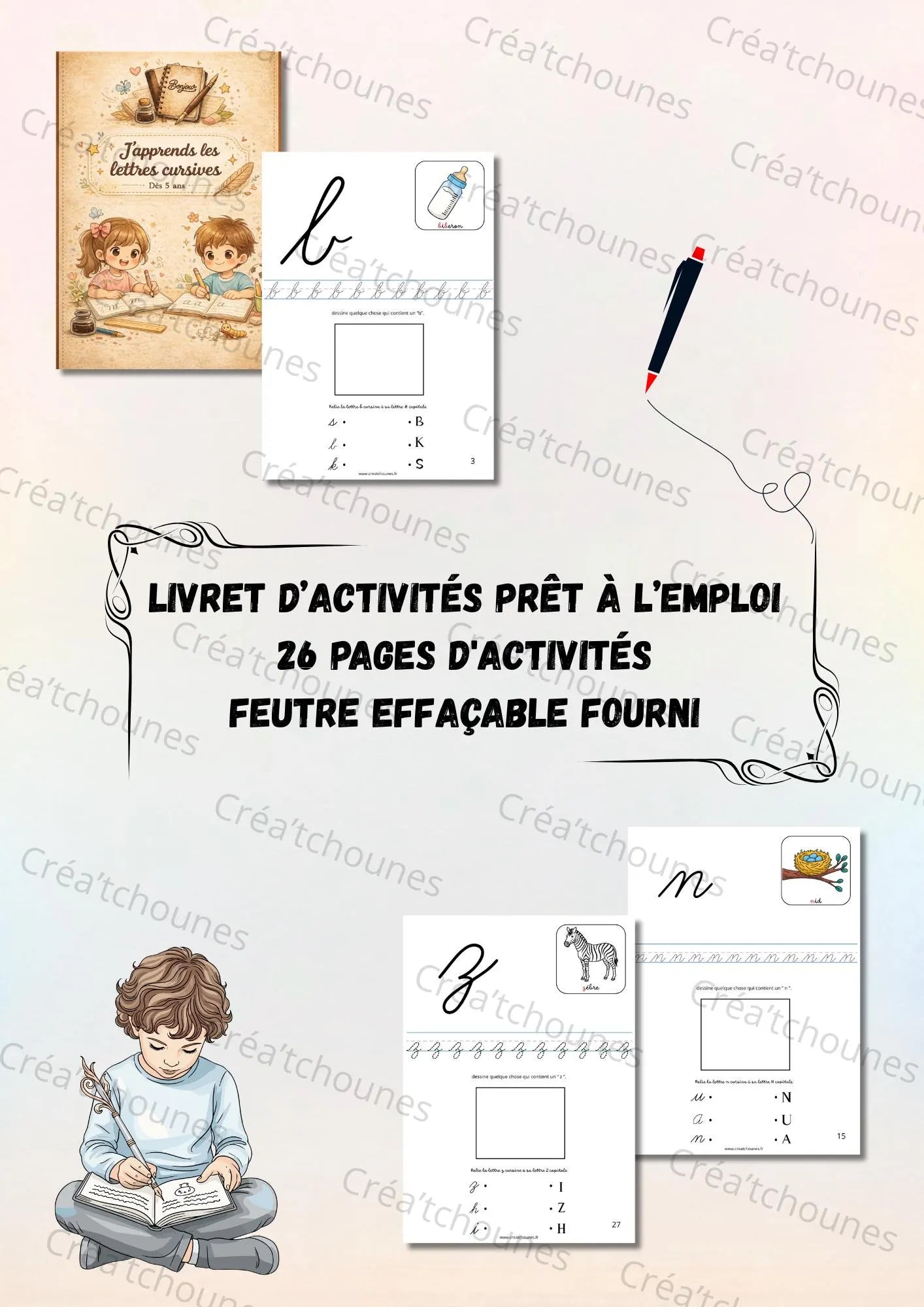 ✨ Livret éducatif – J’apprends les lettres cursives  ✨